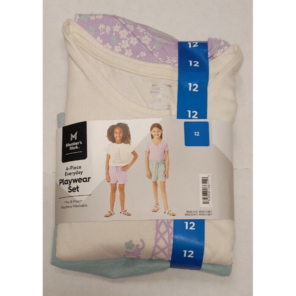 NWT Member's Mark 3 Piece Girls Playwear Set 12